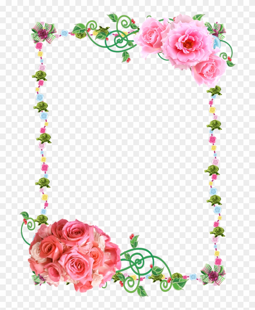 Clipart Roses Frame - Rose Frame - Png Download