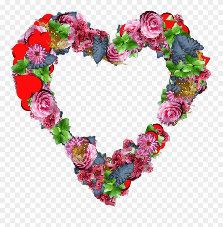 Heart Made Of Colourful Flowers - Png Bilder Clipart