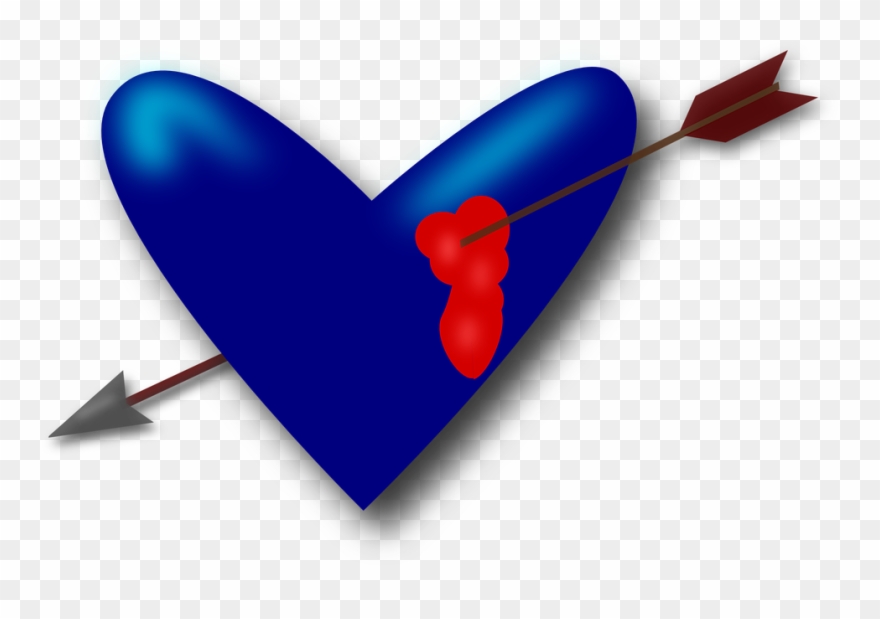 Broken Heart Clipart Arrow - Mũi Tên Xuyên Trái Tim - Png Download