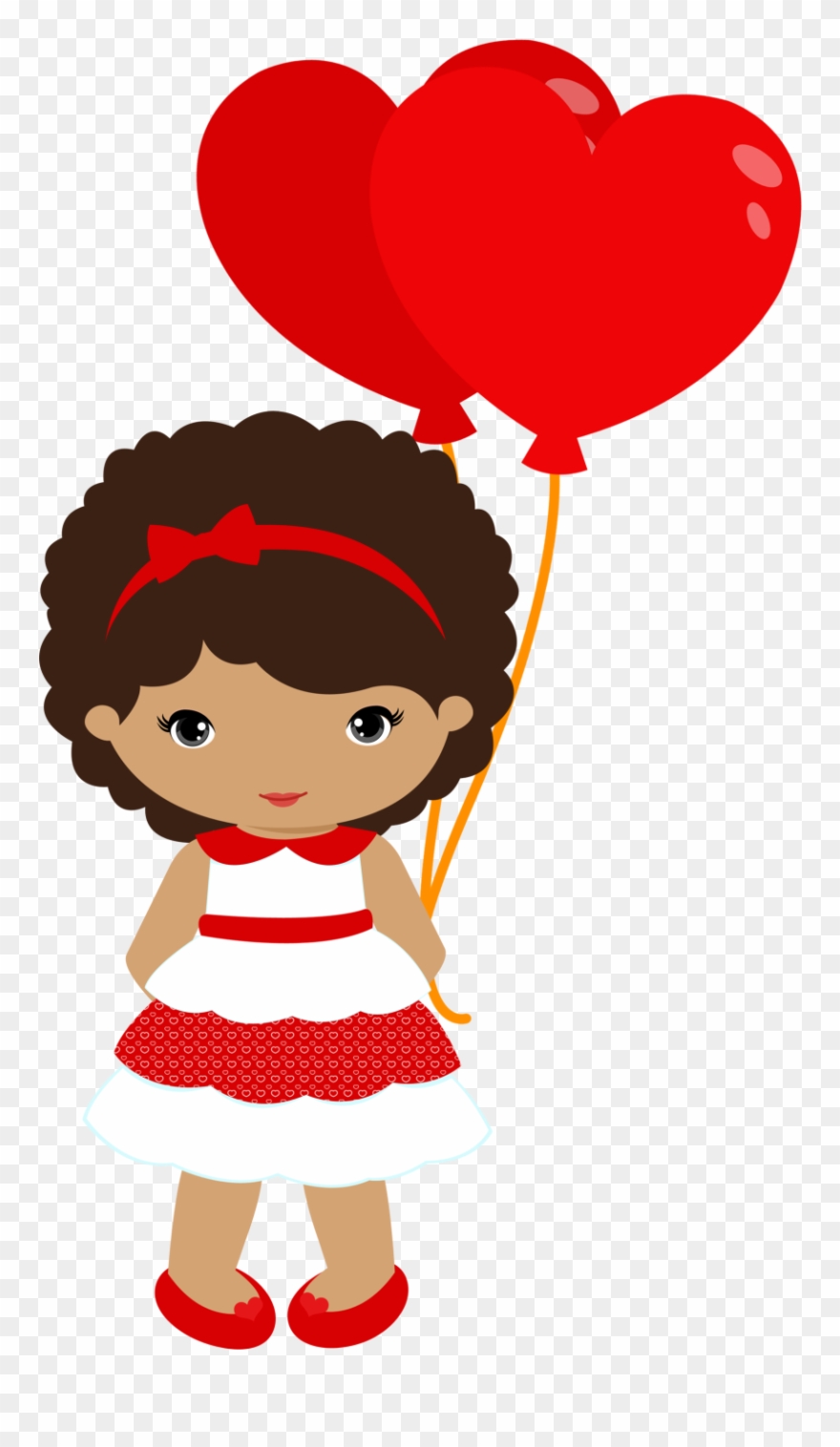 Happy Valentine's Day Sale - Boneca De Cabelo Cacheado Vetor Clipart