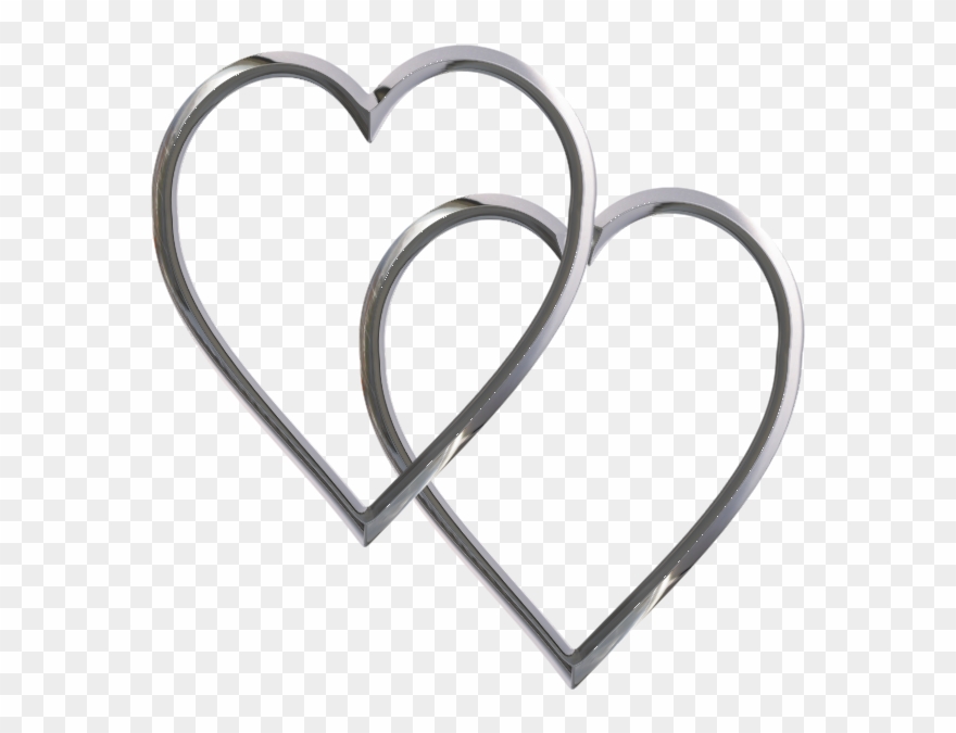 Hearts Clip Art Free Cliparts That You Can Download - Double Heart Clipart Silver - Png Download