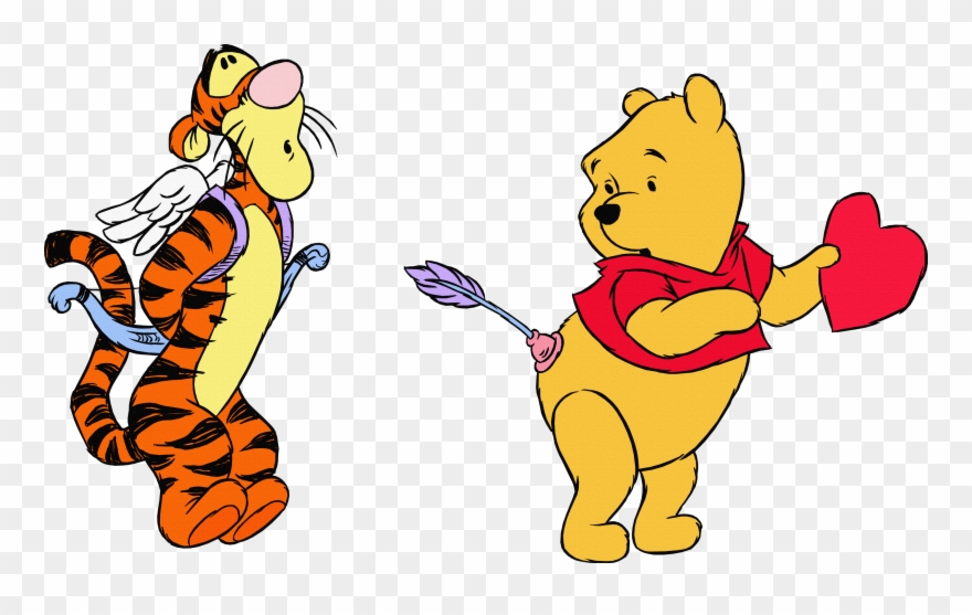 Clipart Mouse Valentine - Winnie The Pooh With Heart - Png Download