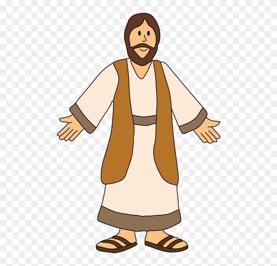 Flat Jesus Colored - Flat Jesus Clipart