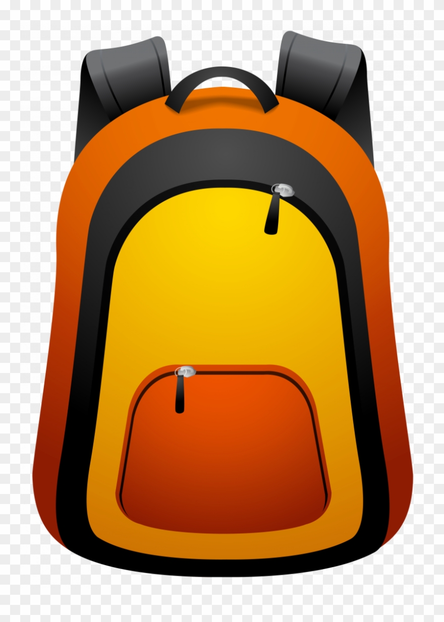 Orange Backpack Clipart - Png Download
