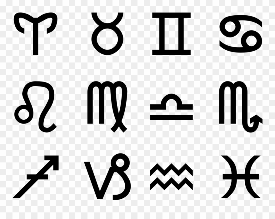 Zodiac Signs - Zodiac Symbols Clip Art - Png Download