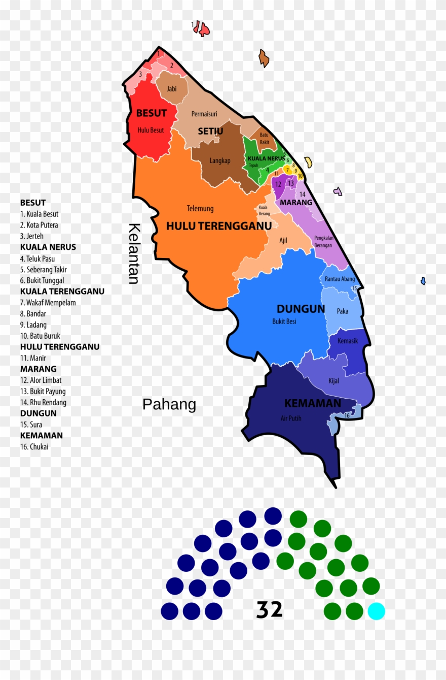 Big Image - Terengganu District Map Clipart