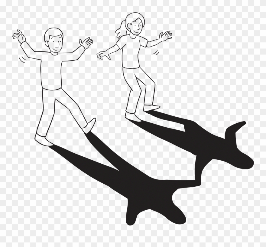 Team-building Exercise In Which Two People Cast The - Shadow Cast Cartoon Clipart