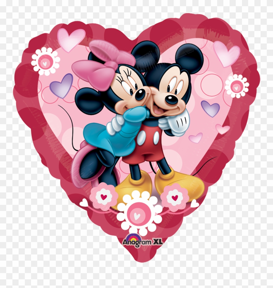 Mickey & Minnie Heart Jumbo Disney Valentines, Mickey - Mickey And Minnie Valentines Clipart