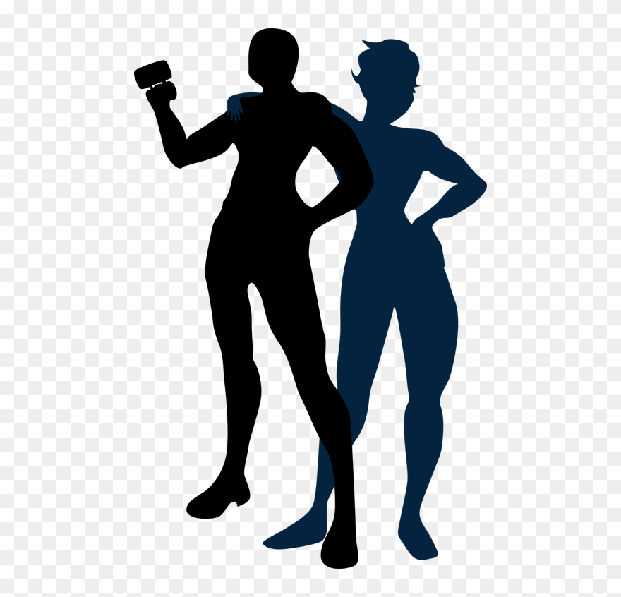 Man And Woman Silhouette Man With Cup Silhouette And - Silhouette Clipart
