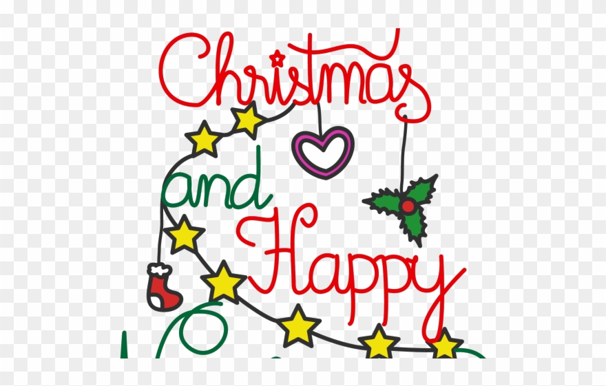 Merry Christmas Text Clipart Celebration - Christmas And New Year Clip Art - Png Download