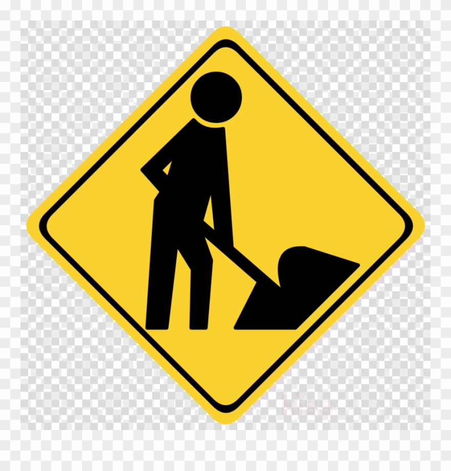 Construction Signs Black And White Clipart Traffic - Roadworks Transparent - Png Download