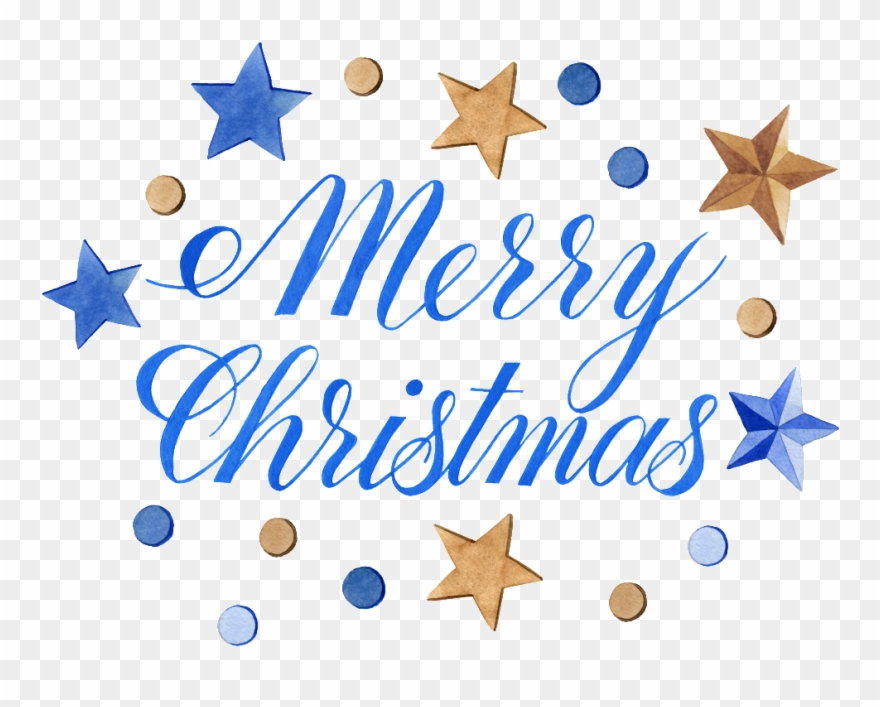 Download Blue Christmas English Word Art Png Transparent Merry