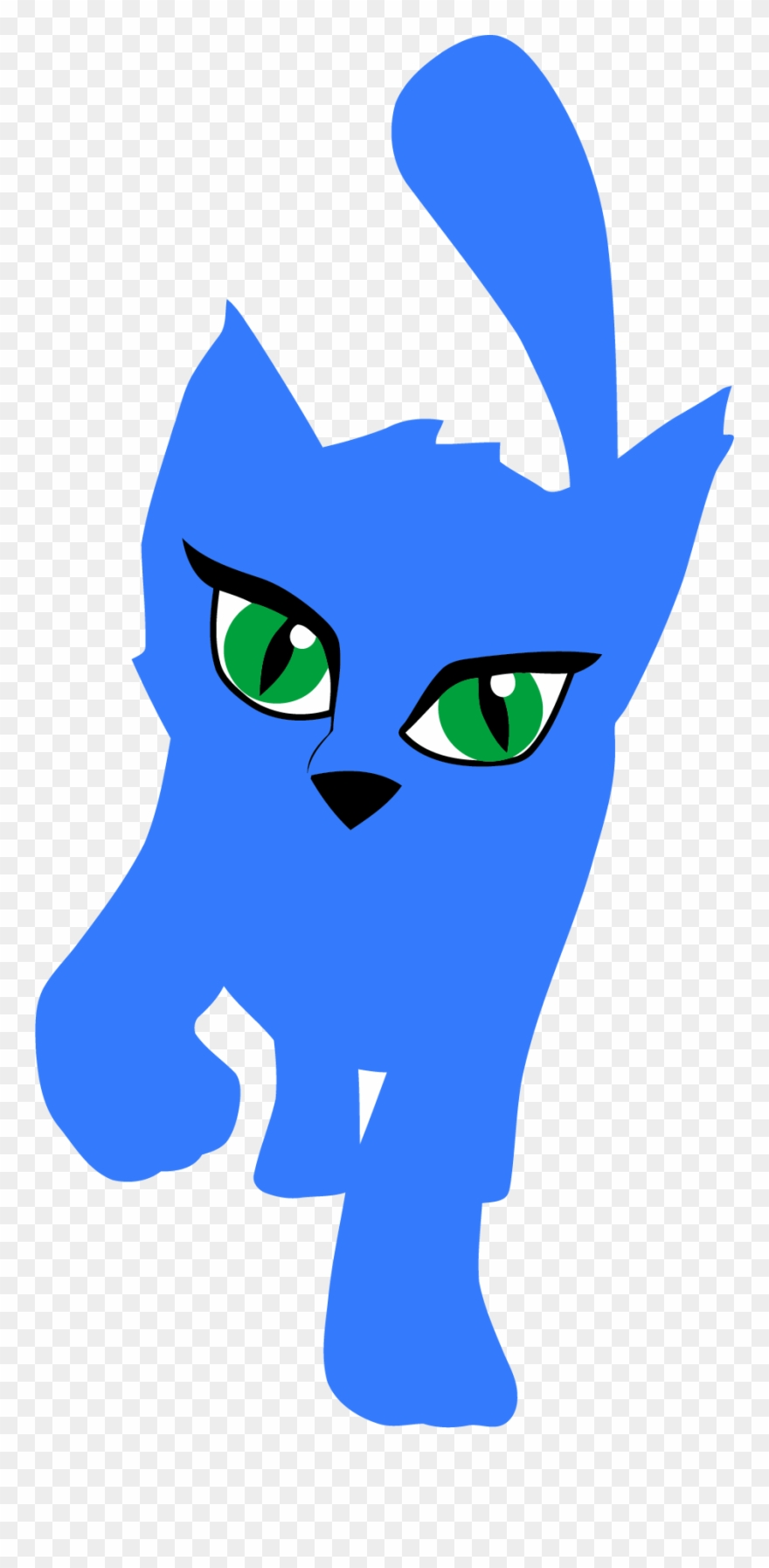 Blue Cat Clipart Png - Cat Cartoon Drawing Color Transparent Png