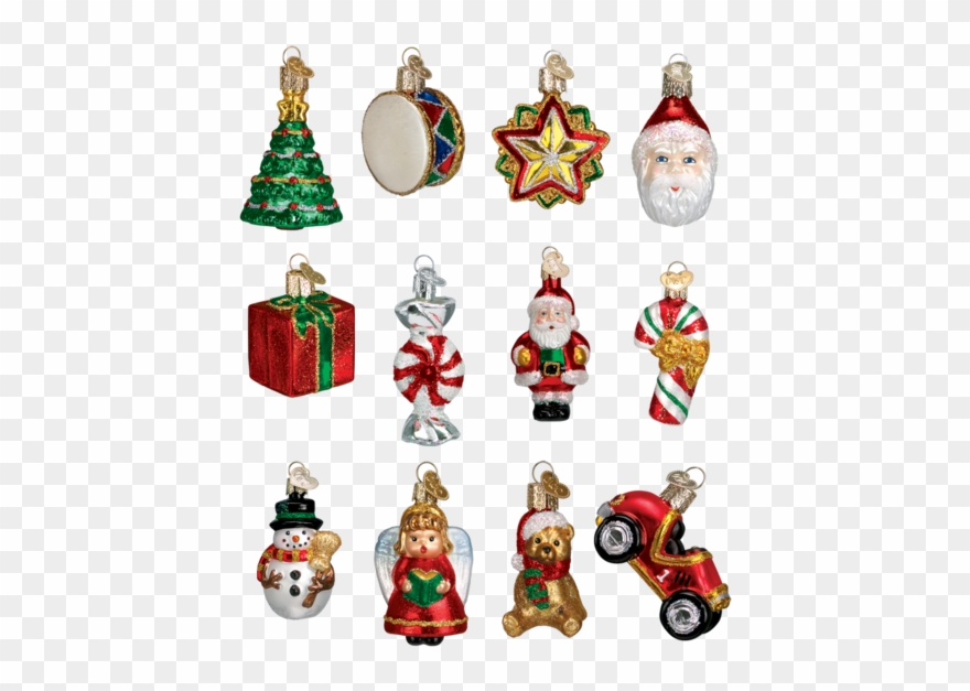 Mini Christmas Ornament Set - Old World Christmas Mini Candy Cane Ornament Clipart