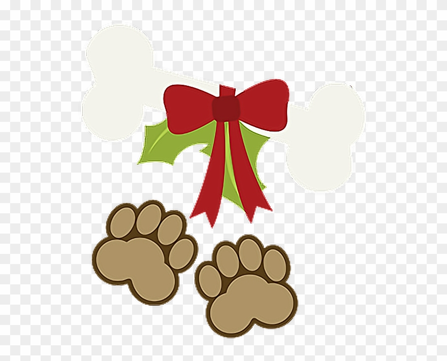 Happy Holidays Xmas Christmas Paws Puppy Pet Dog Bone - Svg Christmas Dog Clipart