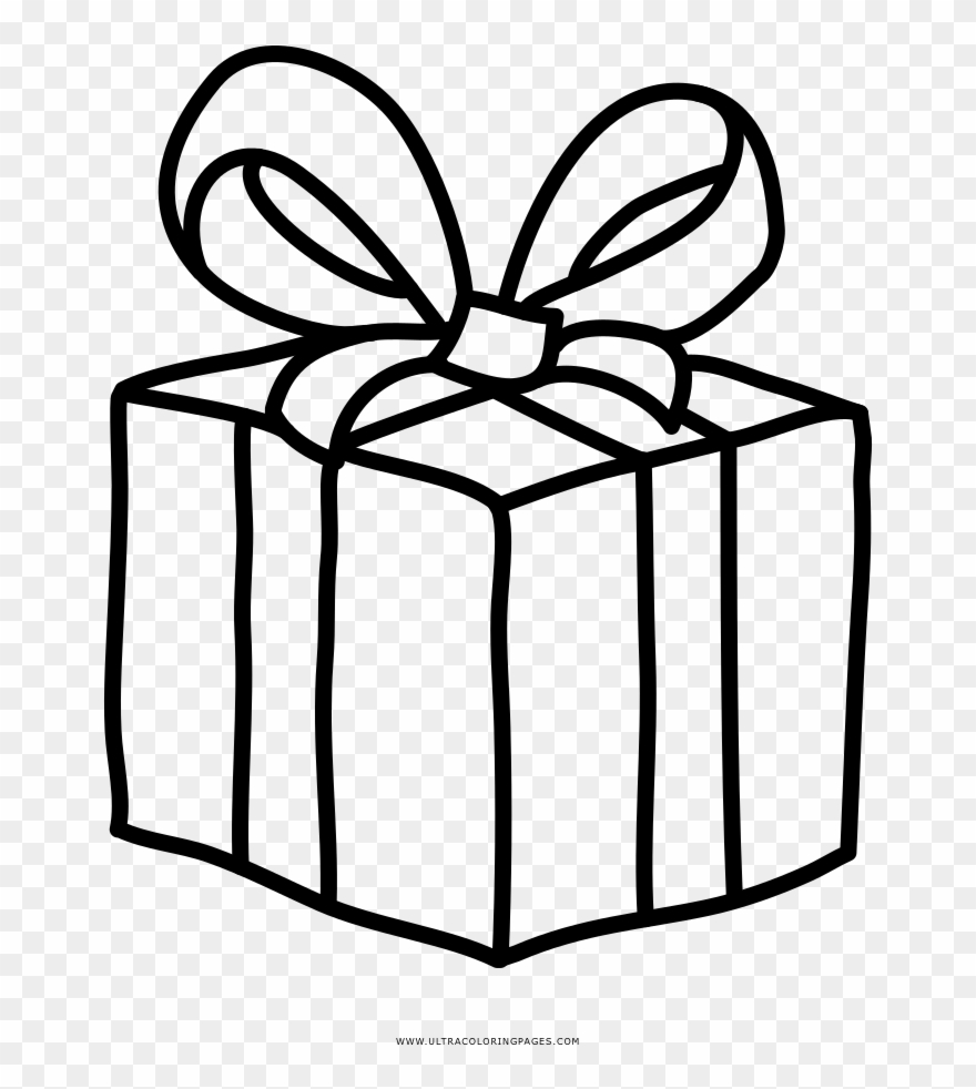 Free Christmas Coloring Page 103 Present Christmas - Presente Em Desenho Png Clipart