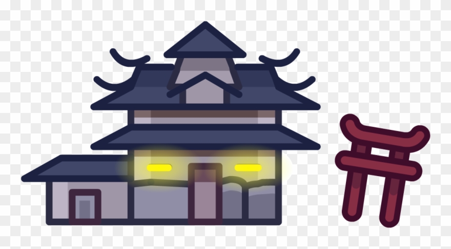 Holiday Party Map Icon Dojo Courtyard - Club Penguin Dojo Png Clipart