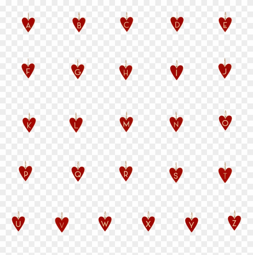 Medium Gold Border Enamel Heart With Letter - Gold Clipart