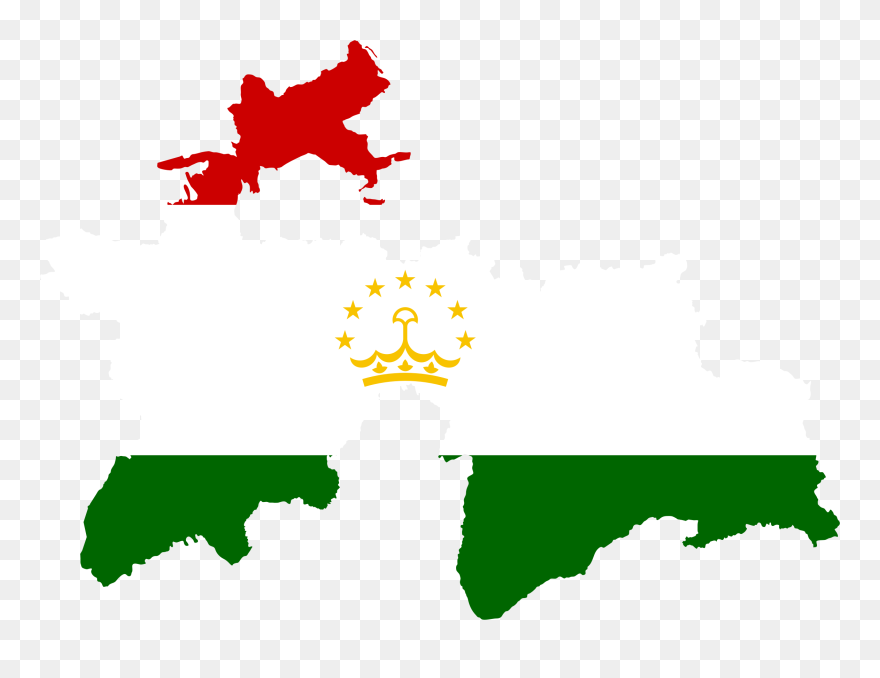Tajikistan Flag Map Clipart