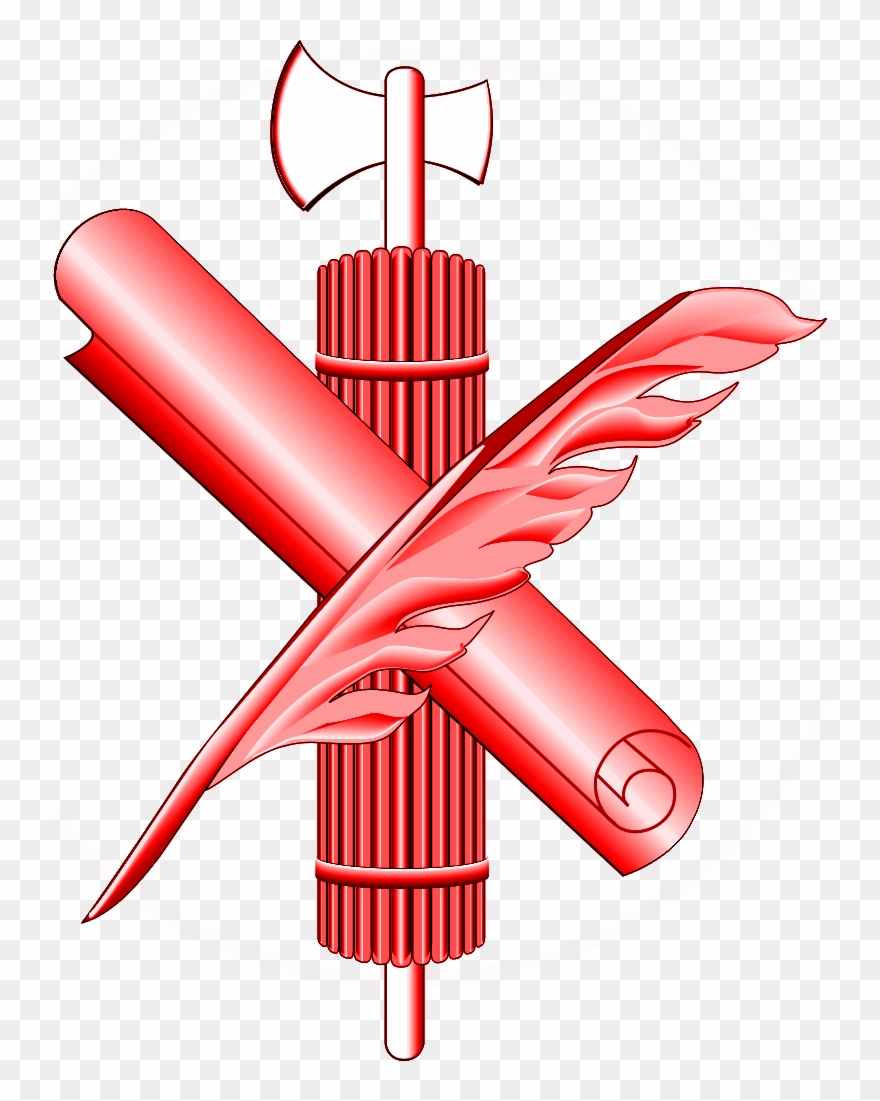 Red Fasces Scroll Quill - Fasces Clip Art - Png Download