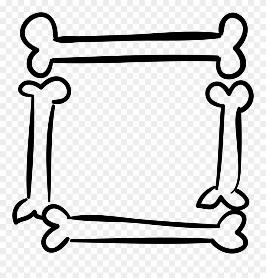 Halloween Square Frame Of Bones Outlines Comments - Marco De Huesos Humanos Clipart