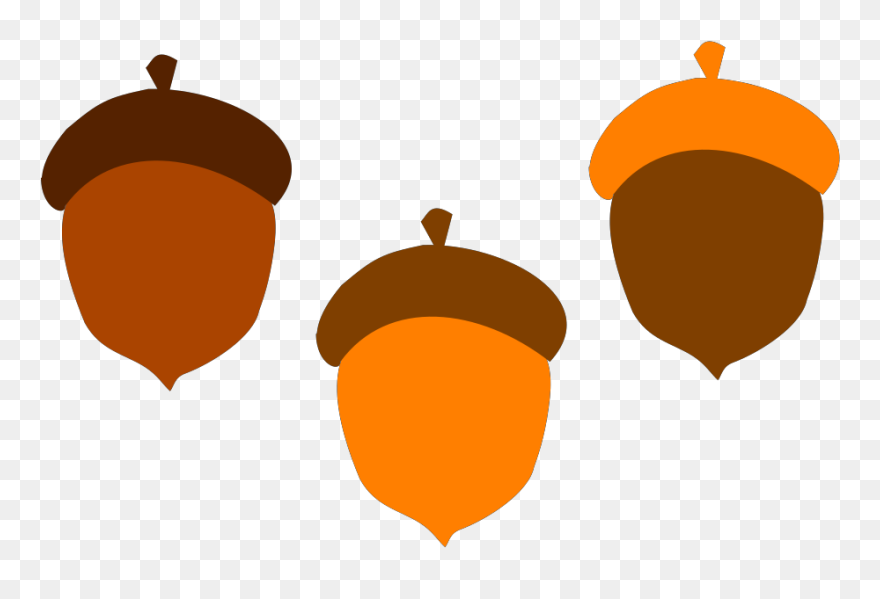 Eikel, Brown, Val, Voedsel, Boom, Orange, Eekhoorn - Clip Art Acorns - Png Download