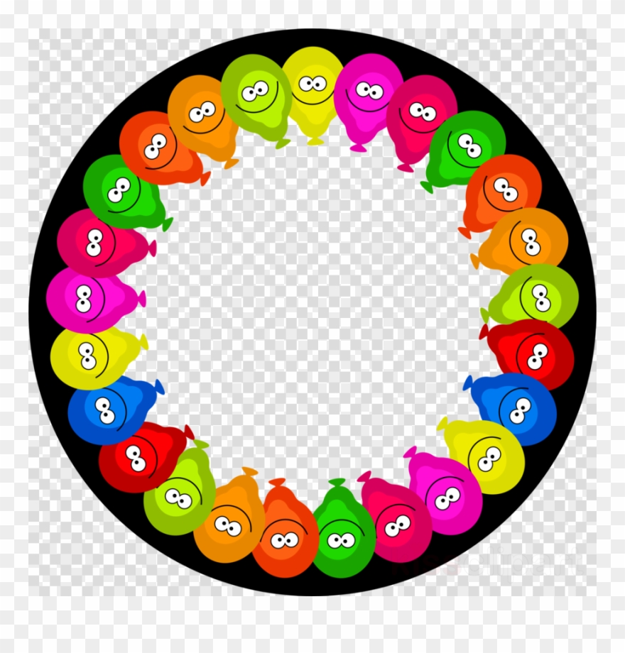 Birthday Round Border Clipart Birthday Balloon Clip - Round Birthday Frame Png Transparent Png