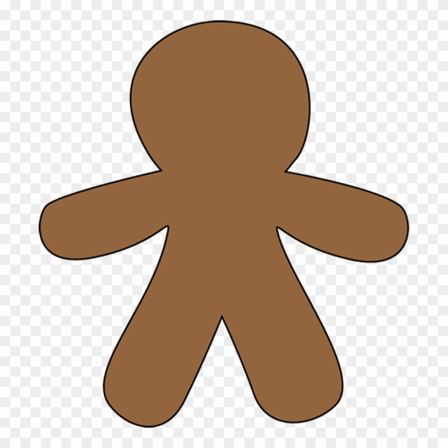 Gingerbread Man Clip Art Free Free Clipart Images - Brown Gingerbread Man Template - Png Download
