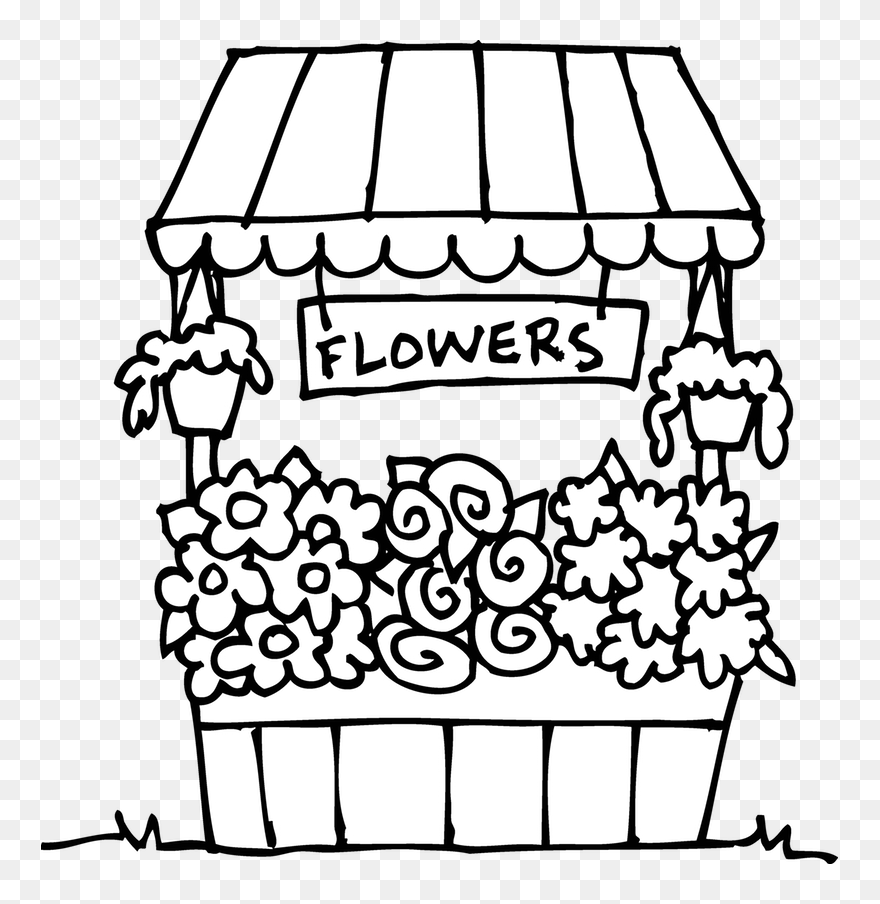 Banner Freeuse Flower Shop Drawing At Getdrawings - Flower Store For Coloring Clipart