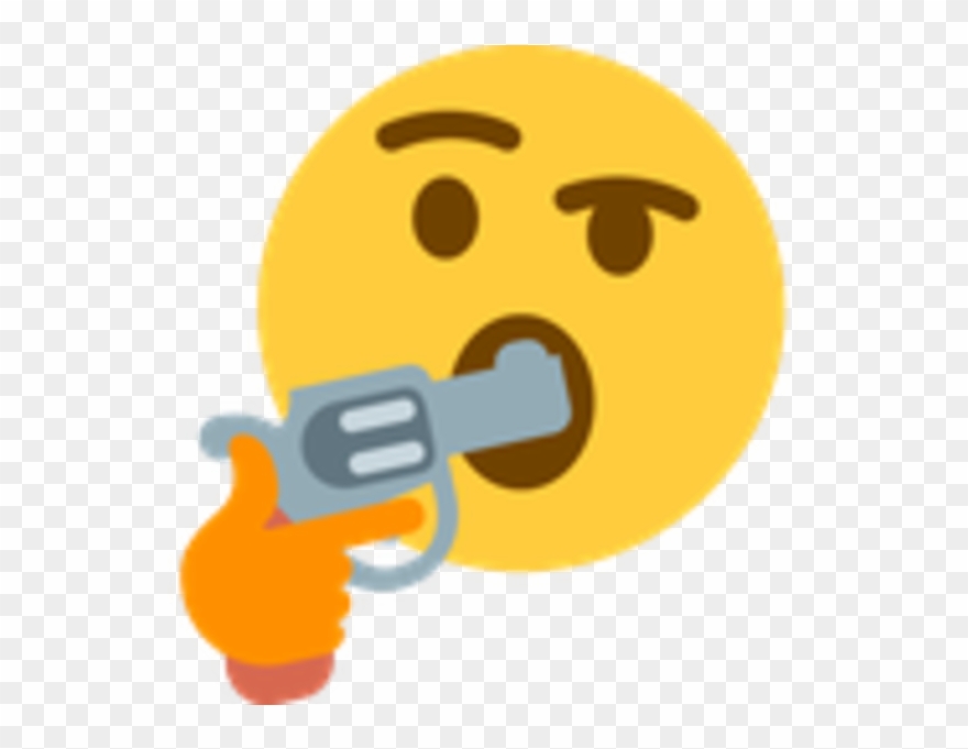 Thinking Emoji Gun In Mouth Clipart