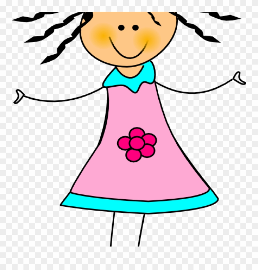 Girls Cliparts Happy Girl Clip Art At Clker Vector - Muñeca De Palo Png Transparent Png