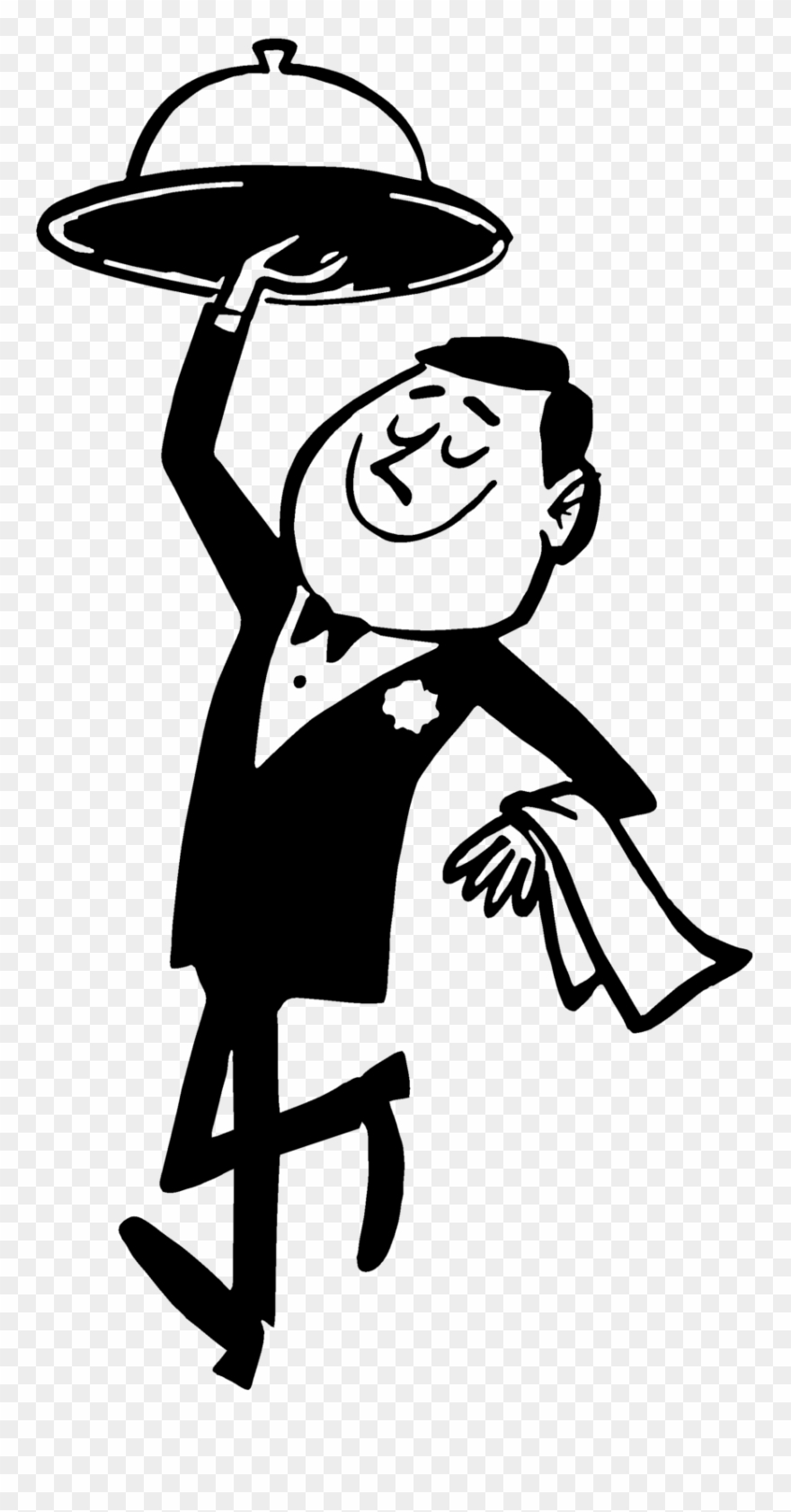 Restaurants Clipart Waiter - Black And White Cartoon Restaurant - Png Download