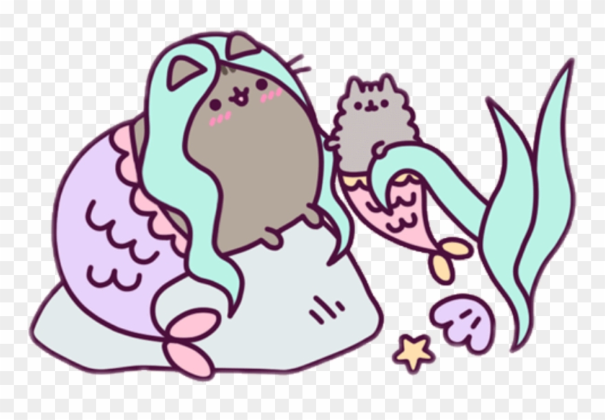 Pusheen And Stormy Mermaid Clipart