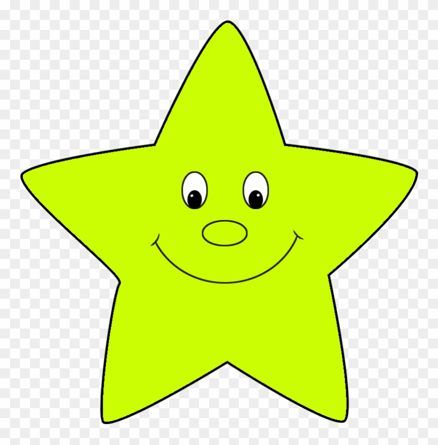Neon Green Cartoon Star Cute - Adventskalender Türchen 6 Clipart