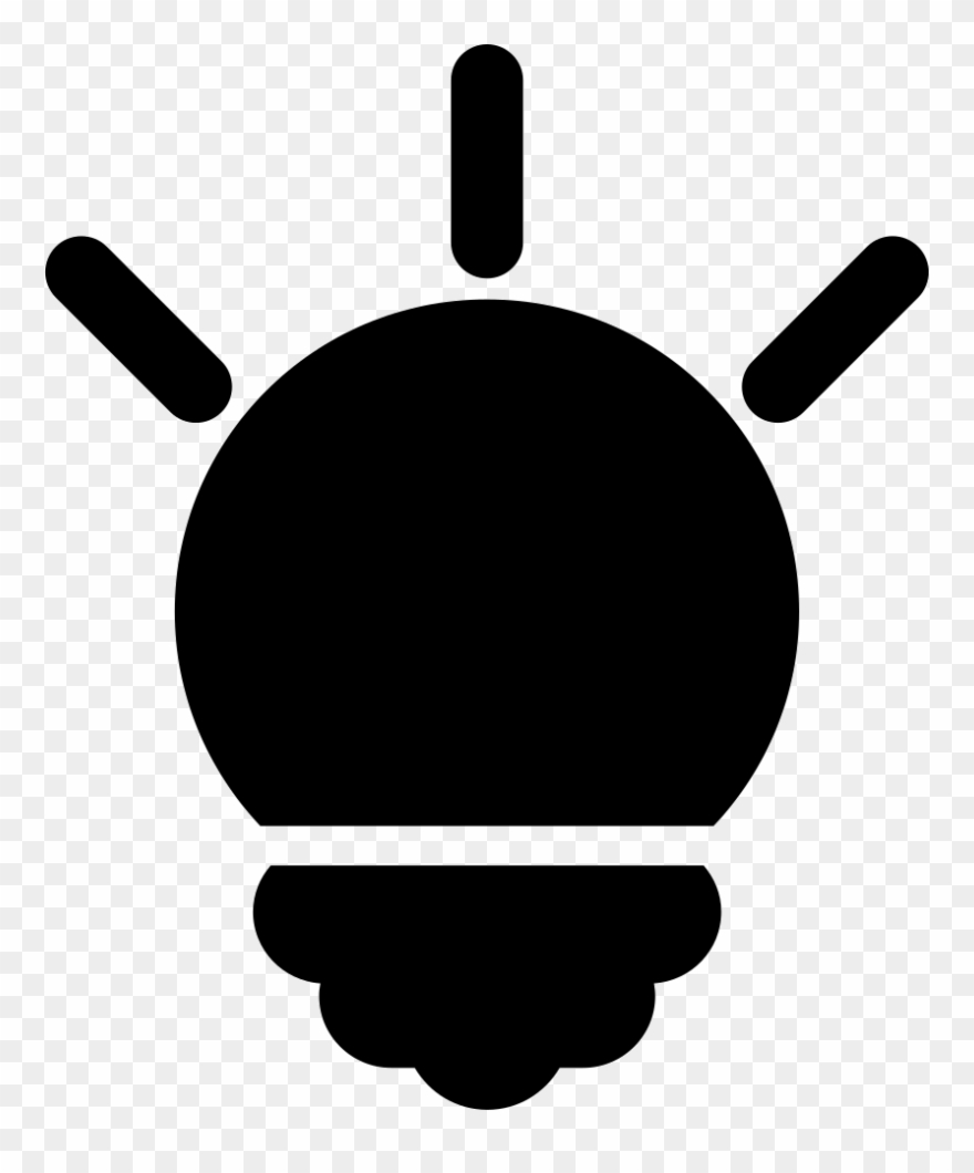 Creative Lightbulb Symbol Black Shape Comments - Icon Clipart