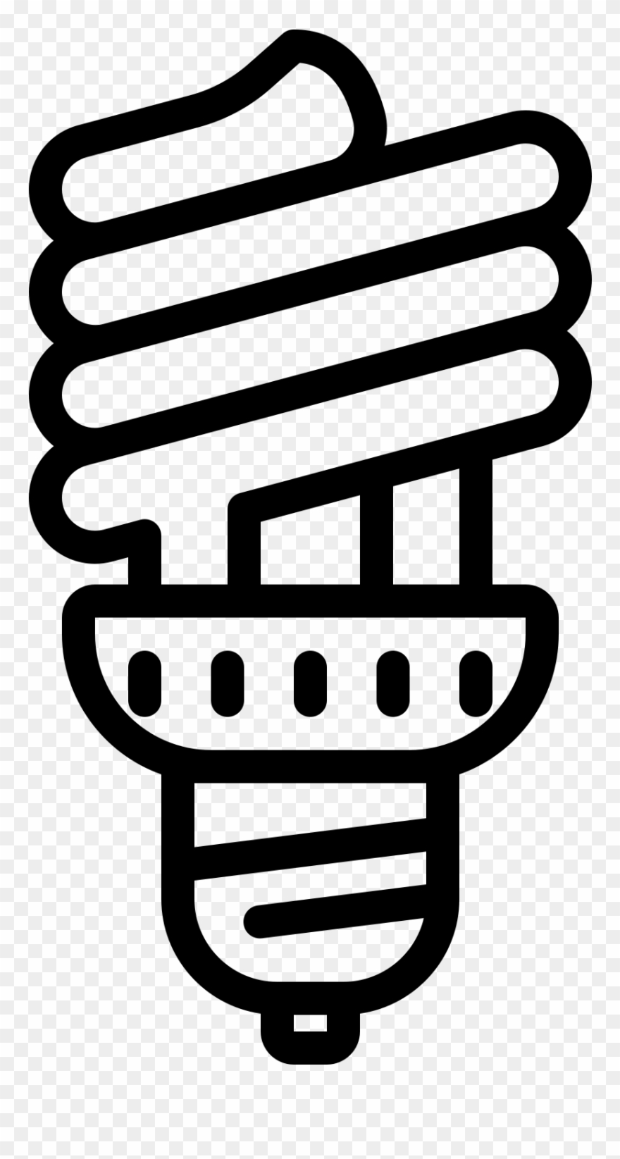 Spiral Bulb Icon - Led Bulb Svg Clipart
