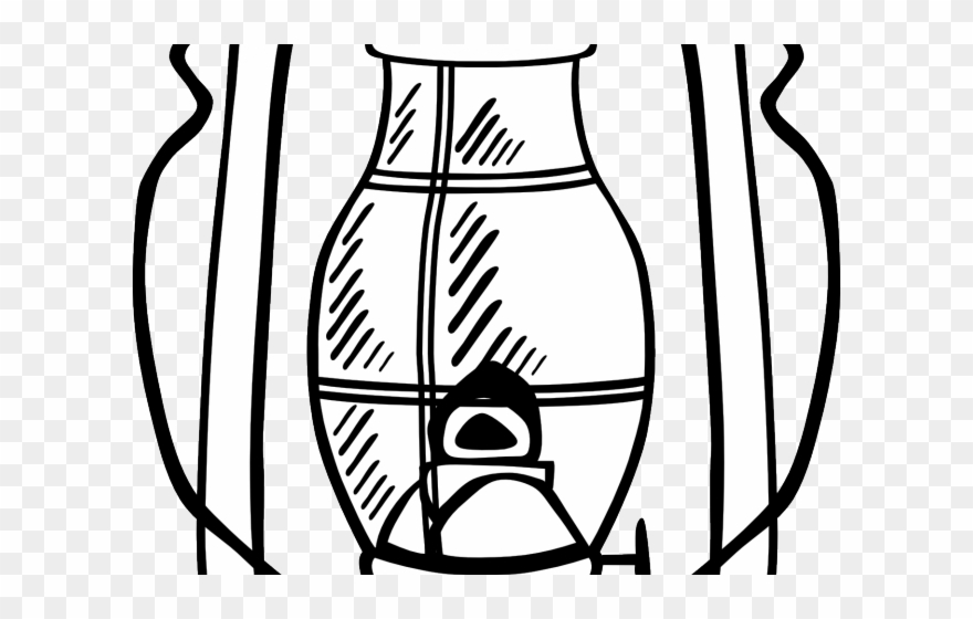 Oil Lamp Clipart - Lantern Drawing With Color - Png Download