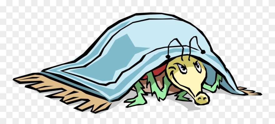 Vector Illustration Of Parasitic Bed Bug Insect Hides - Bug In The Rug Clipart - Png Download