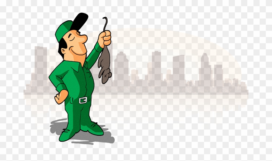 Termite Control Man Holding A Rat - Rat Pest Control Man Clipart