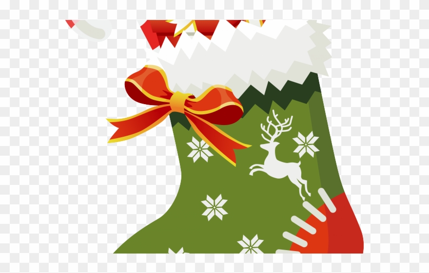 Poinsettia Clipart Candy Cane - Transparent Christmas Stockings Clipart - Png Download