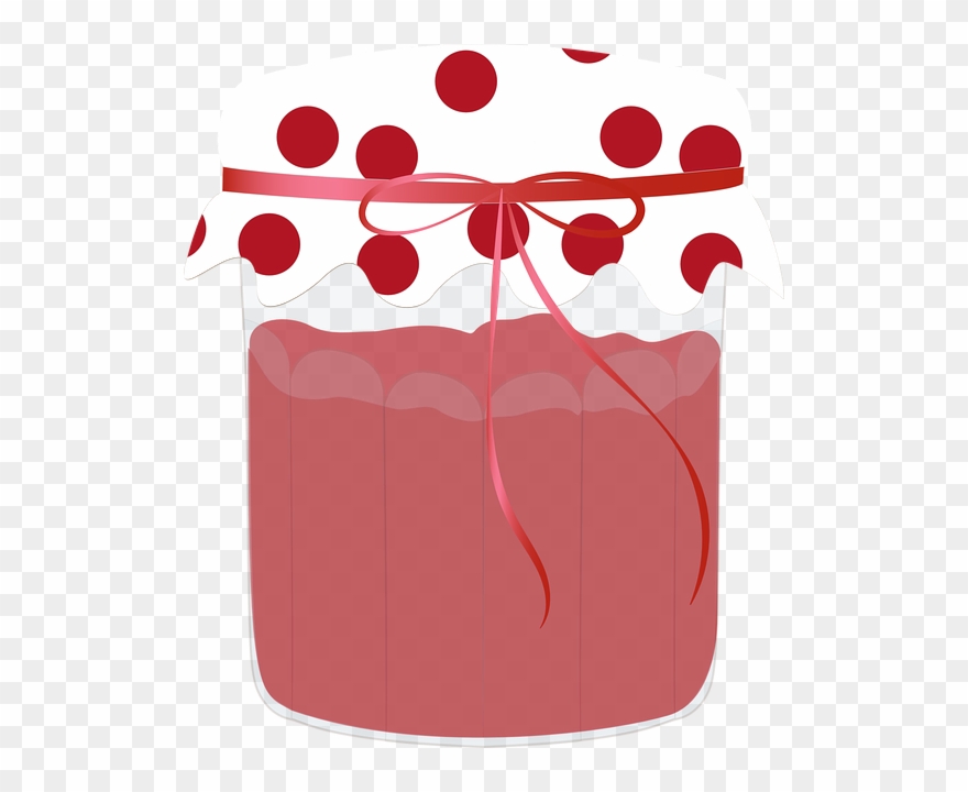 Pot, Vector, Jam, Strawberry, Red, Dessert, Food - Pote De Geleia Vetor Clipart
