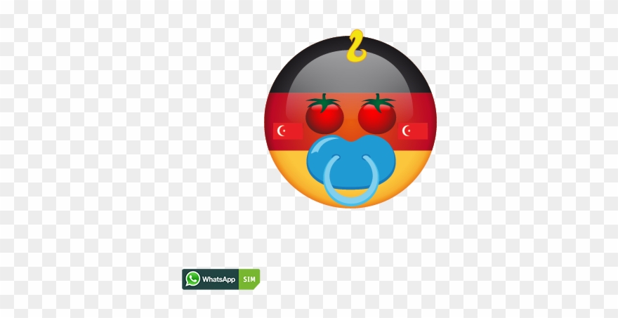Lustiges Emoji Mit Türkei Flaggen Makeup Und Schnuller - Emoji Clipart