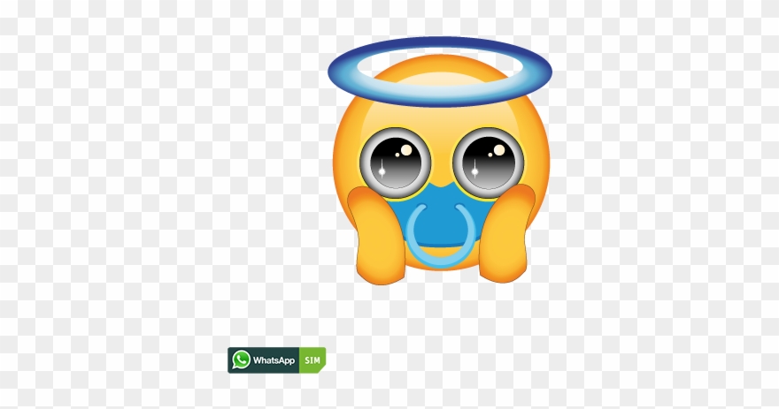 Heiliges Emoji Mit Heiligenschein Und Schnuller - Emoticon Clipart