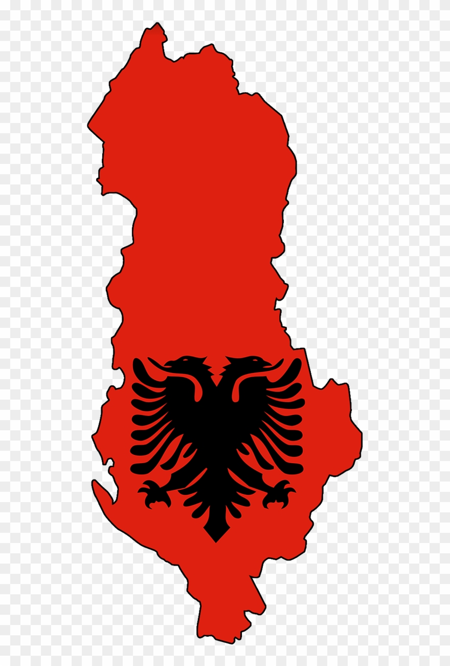 Albania Flag Clipart Greece - Albania Flag And Map - Png Download