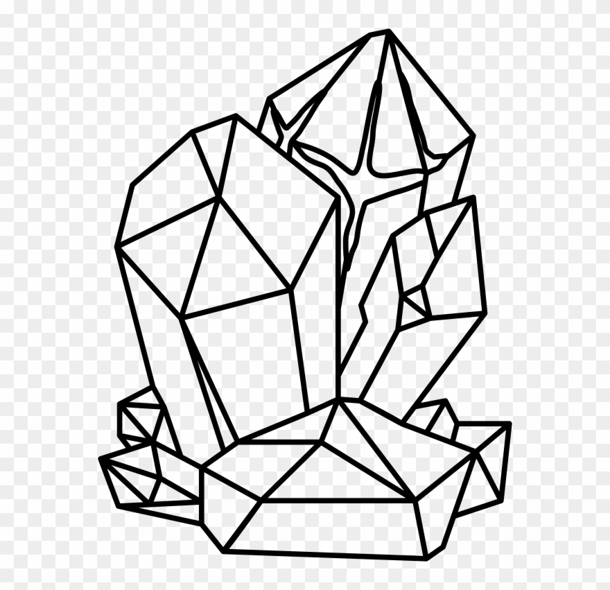 Geode Cluster Stamp - Line Art Clipart