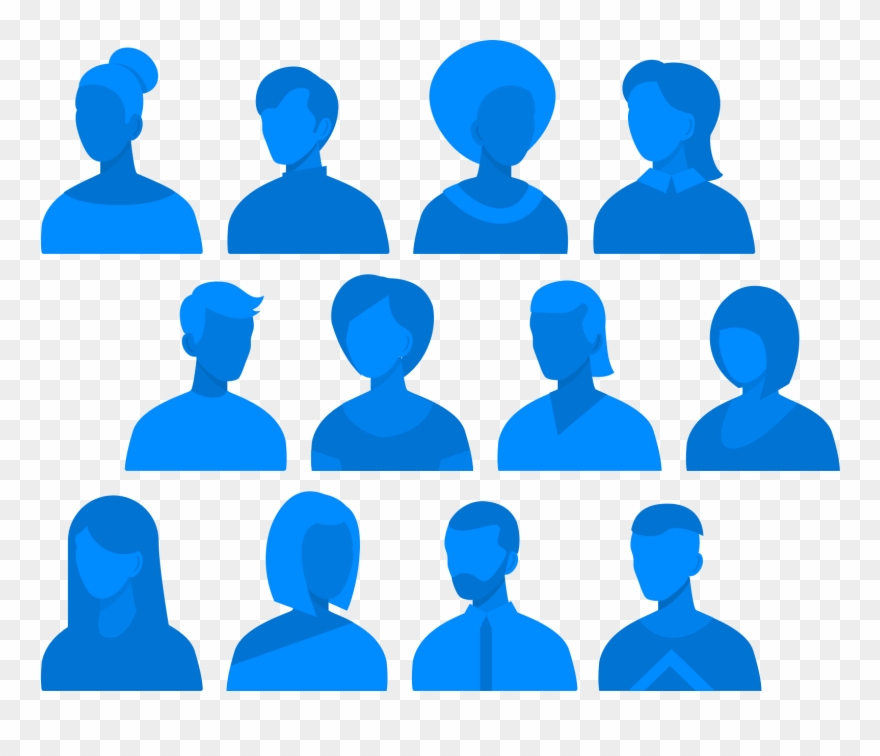 People Bg Welcome Section - Blue Clipart
