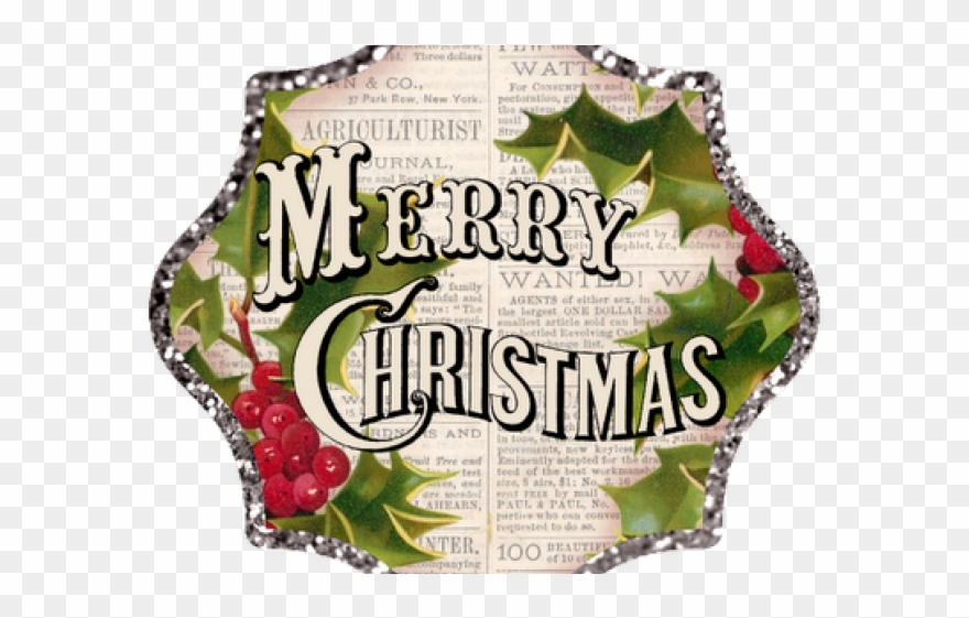 Newspaper Clipart Christmas - Merry Christmas Clipart Vintage - Png Download