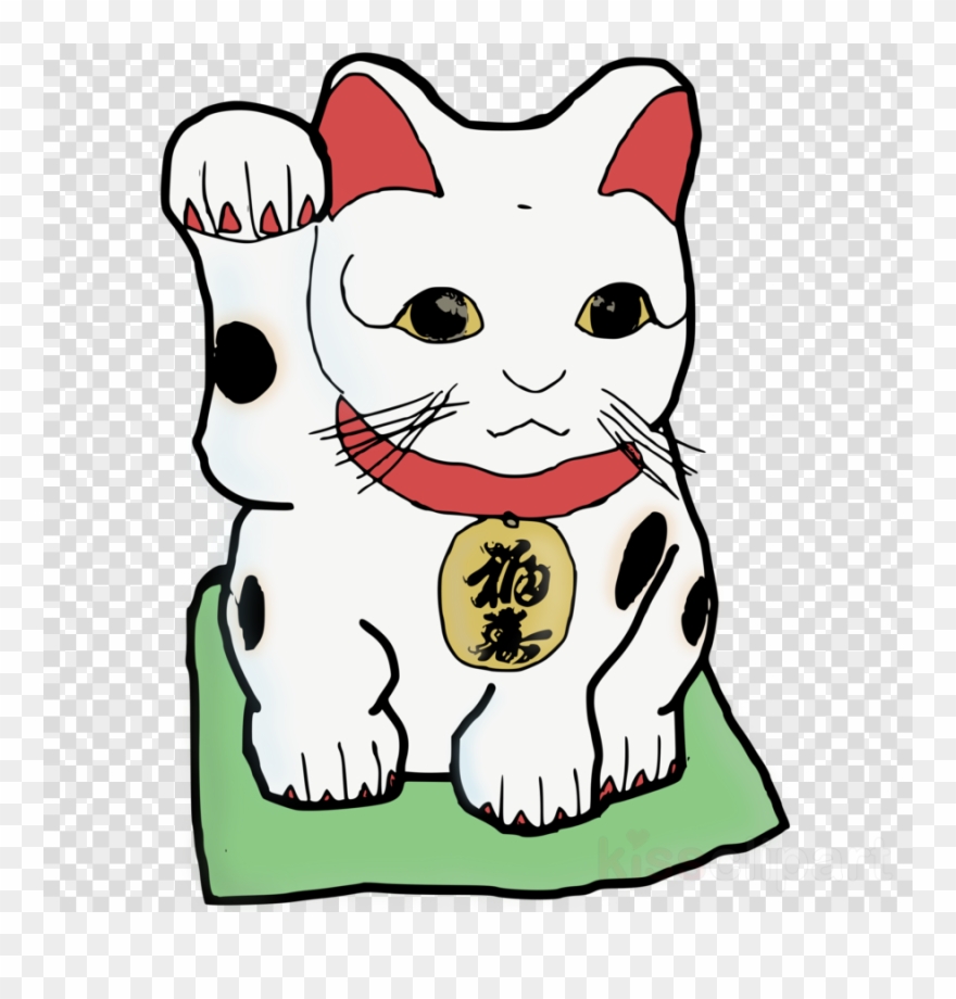 Maneki Neko Clipart Maneki-neko Luck Clip Art - Neko Blanco Dibujo Maneki Neko Png Transparent Png