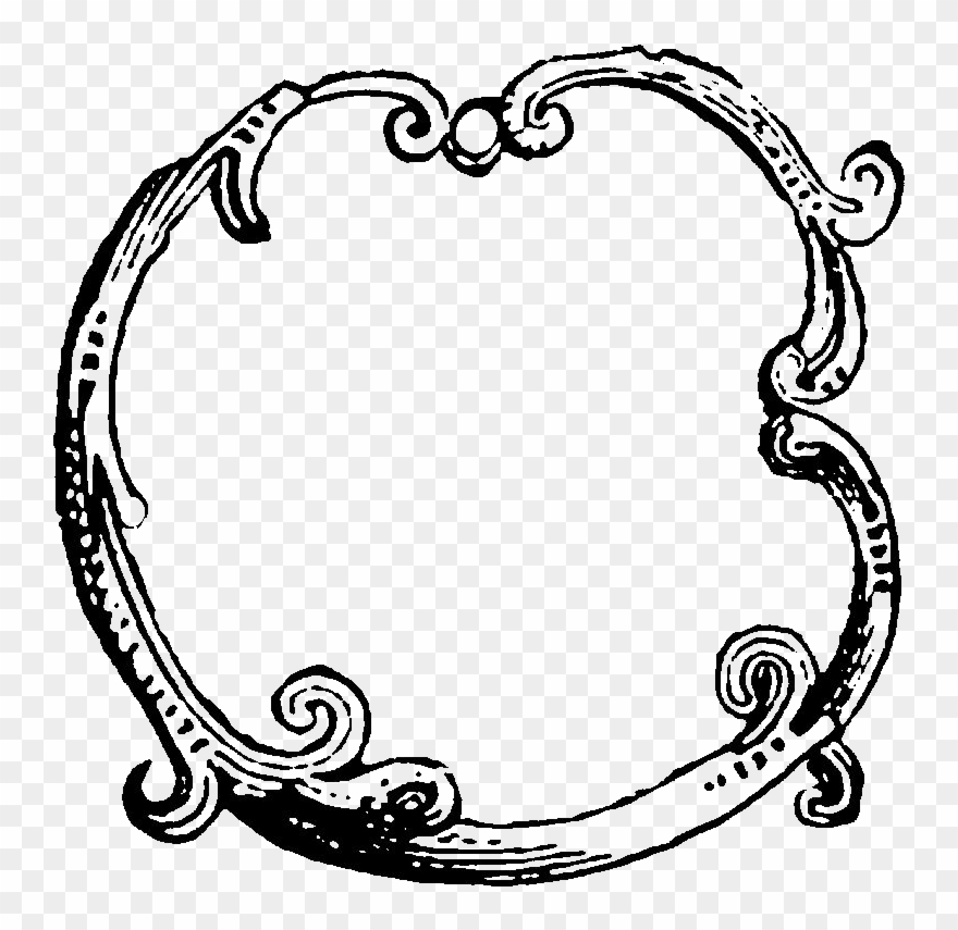 Digital Decorative Circle Frame Image Downloads - Black Design Circle Frame Clipart