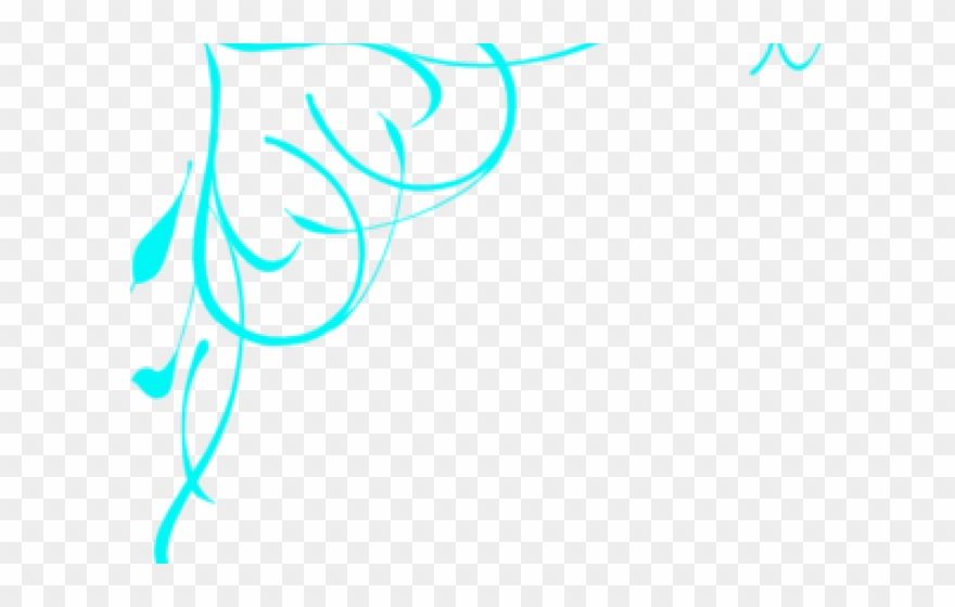 Swirl Clipart Light Blue - Simple Corner Border Design - Png Download